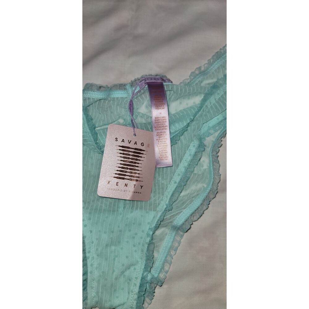 Savage X Fenty Back To The Boudoir Brazilian Cheeky Panty Womens Plus 1X Blue - Picture 6 of 8